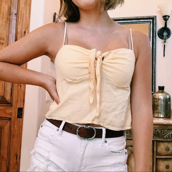 brandy melville sasha tank top blue yellow Women s Fashion