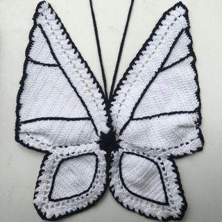Butterfly Crochet Top (Black and White)