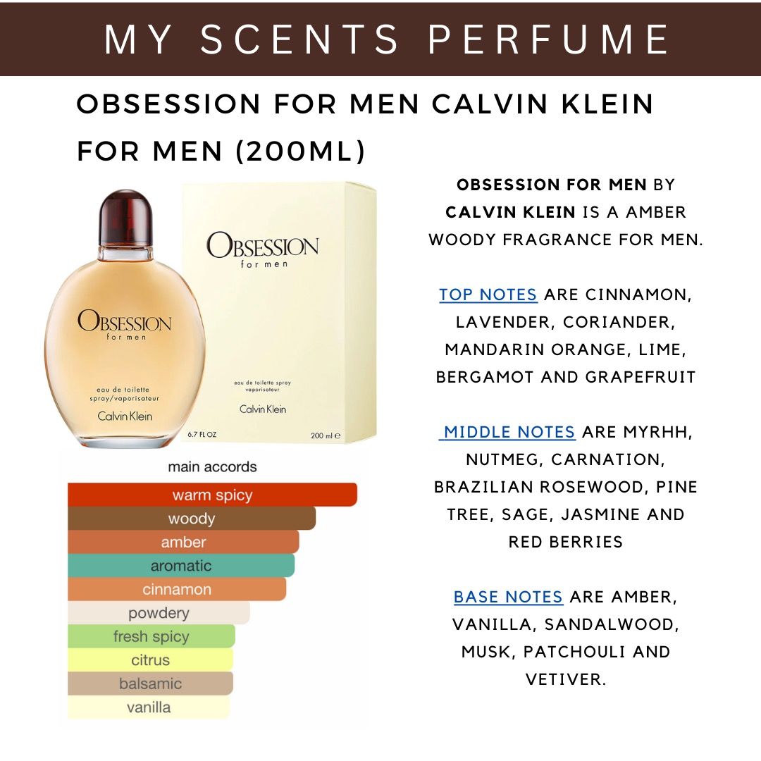 CALVIN KLEIN OBSESSION FOR MEN EDT 200ML Beauty Personal Care