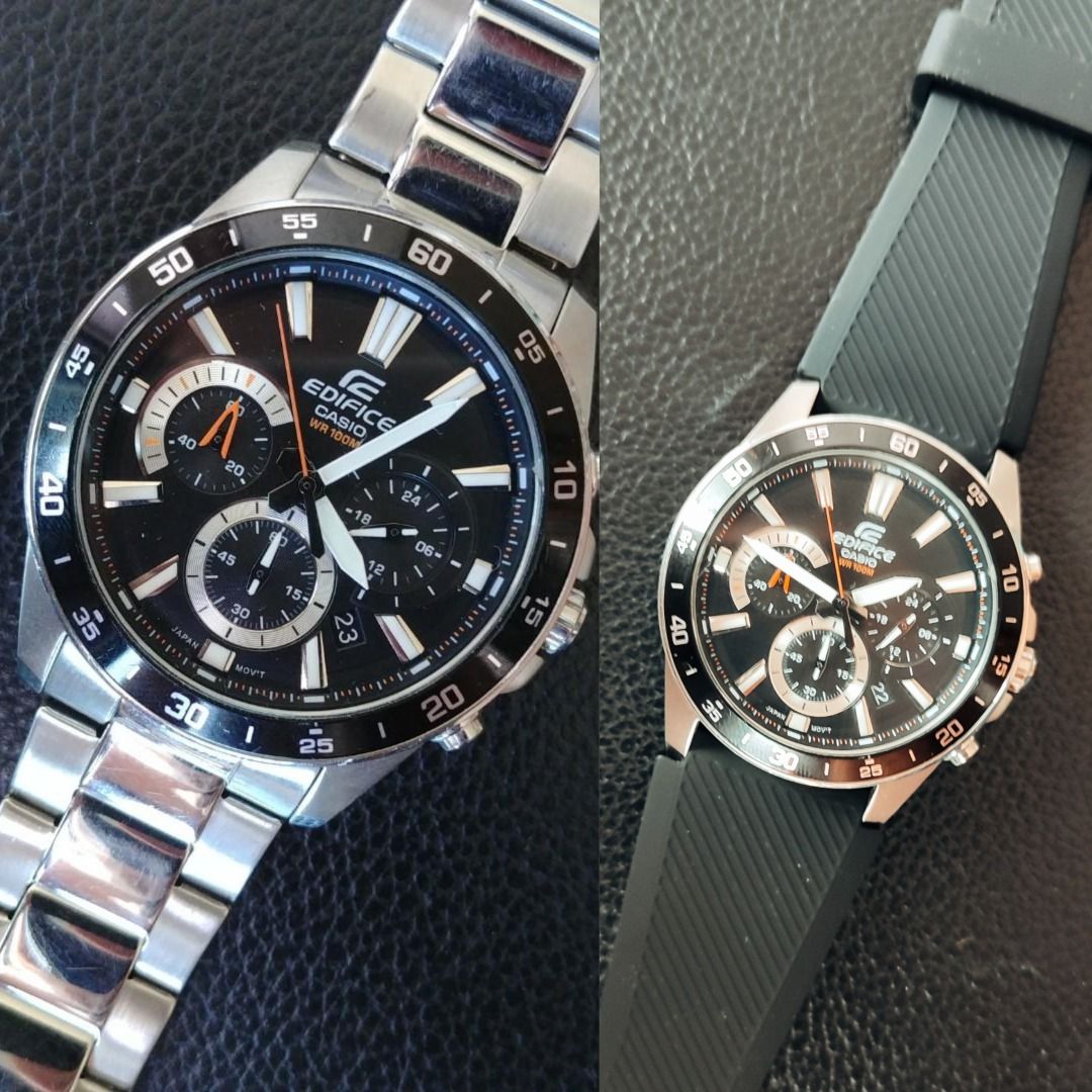 Casio edifice stainless steel double dial outlet bracelet watch