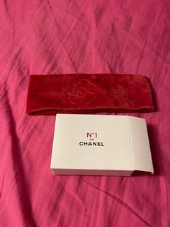 Chanel香奈兒紅色山茶花髮帶