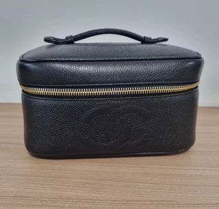 Chanel BNIB Black Caviar Air Pods Case - Vintage Lux