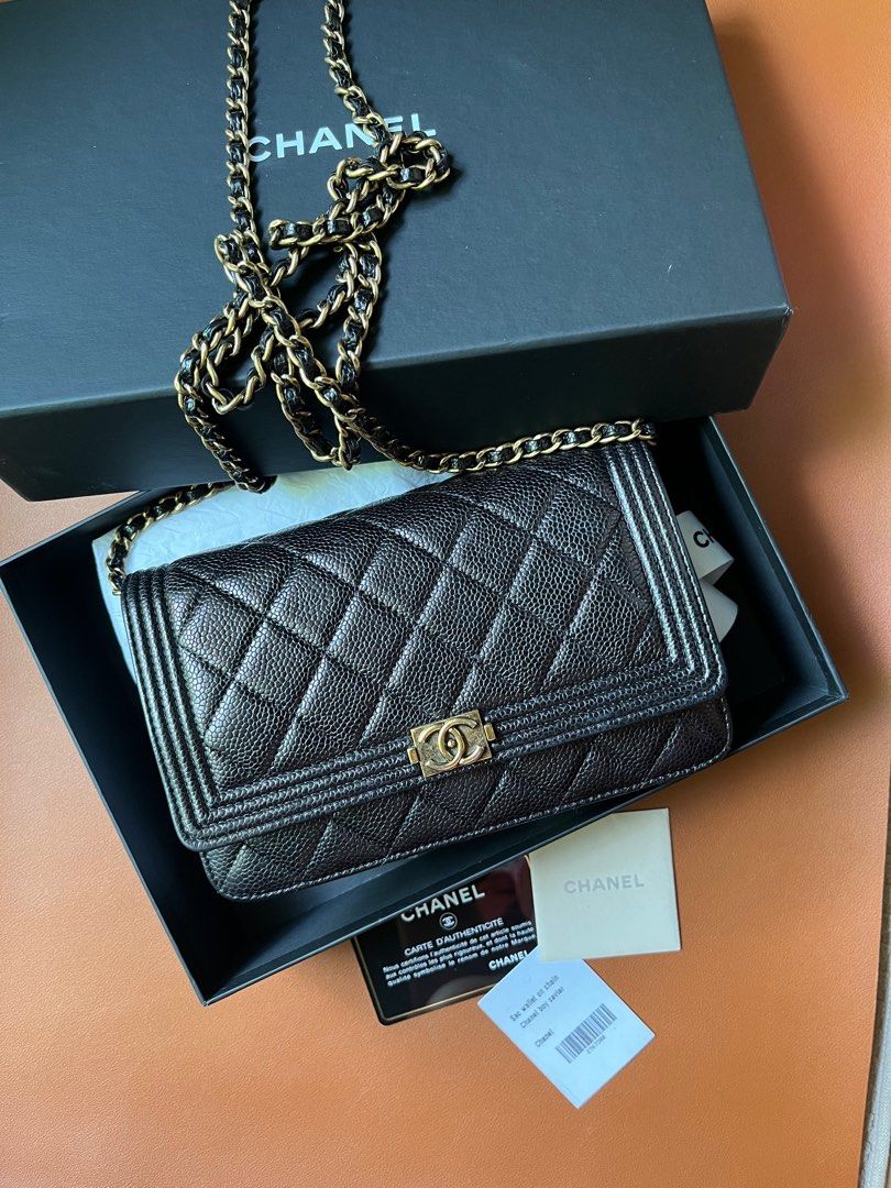 Chanel Caviar Le boy Wallet on Chain