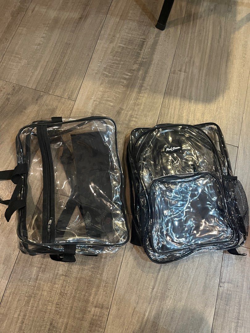 Clear Bag (Category: Laptop Bags & Sleeves) located in Quezon City. Submitted by thrifttojerusalem (Listing ID 1250490211, Image 1). Description: May be used as a bar bag Unused Extras only - Selling low In stock: 1 clear back pack 12 messenger bag.
