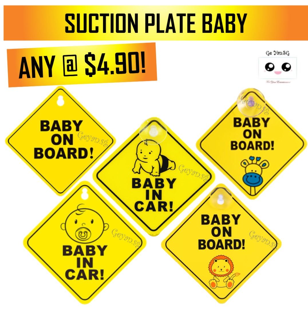 BABY ON BOARD Yellow Warning Sign
