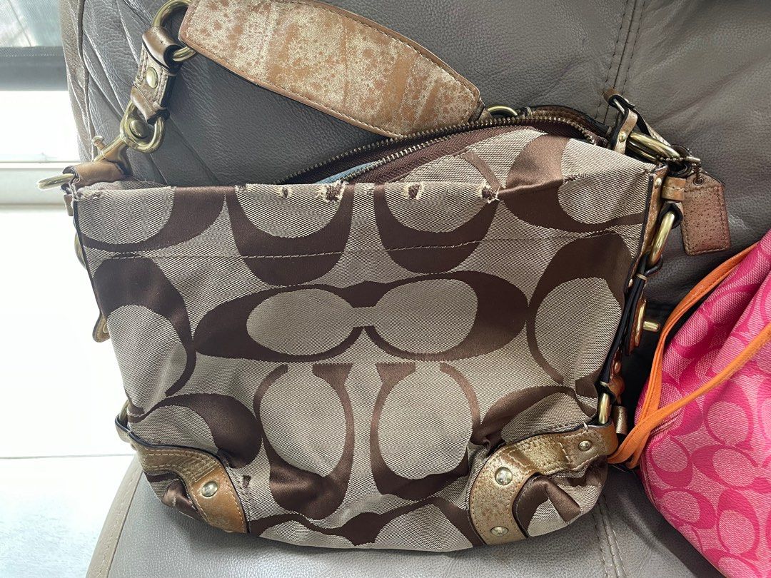Handbag Coach Gold in Cotton - 26719043
