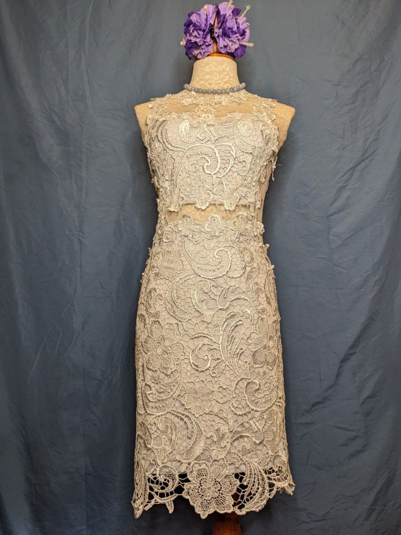 Cocktail dress embroid lace see true backless. (Category: Dresses) located in Makati City. Submitted by itemsonsale.itemsonsale (Listing ID 1250445178, Image 2). Description: cocktail party dress. embroid see true body tycoon light powdered Blue size S/M.