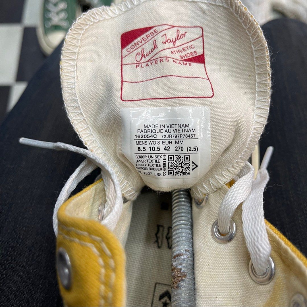 Tag size deals converse 70s