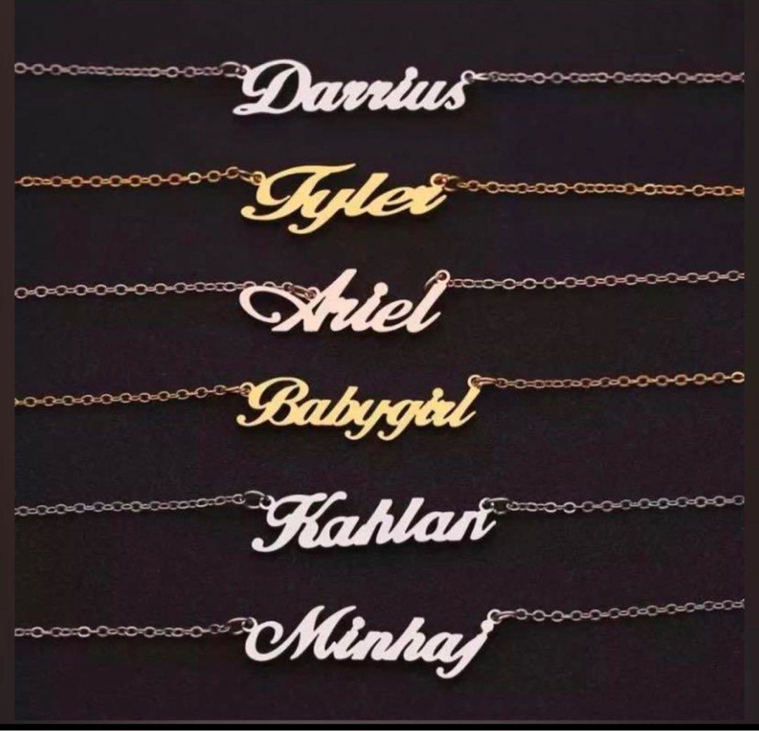 Gold name discount necklace for babies