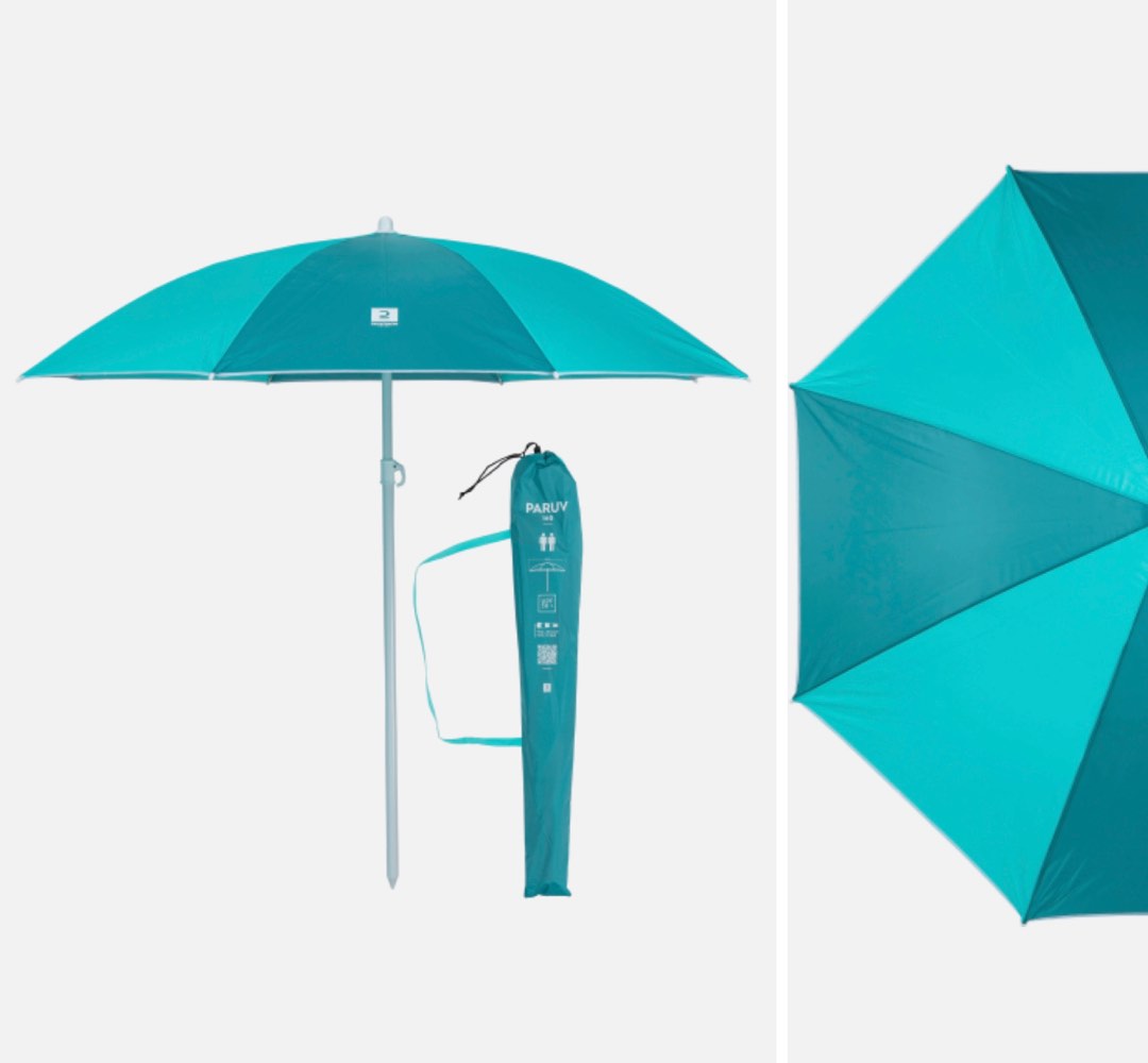 Decathlon Beach Umbrella, Hobbies & Toys, Travel, Umbrellas on Carousell