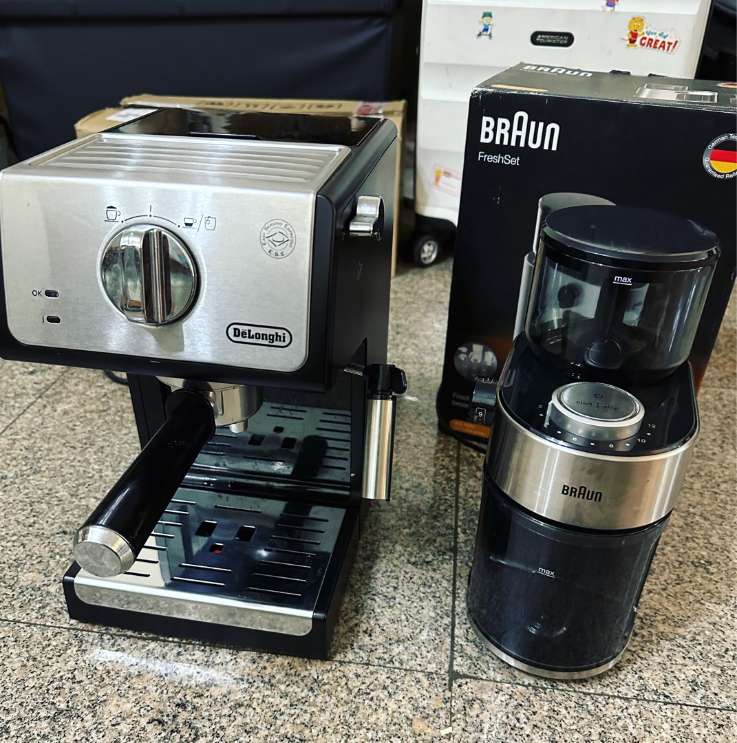 Delonghi ECP33.21 Espresso Pump Machine & Braun Coffee Grinder, TV & Home Appliances, Kitchen