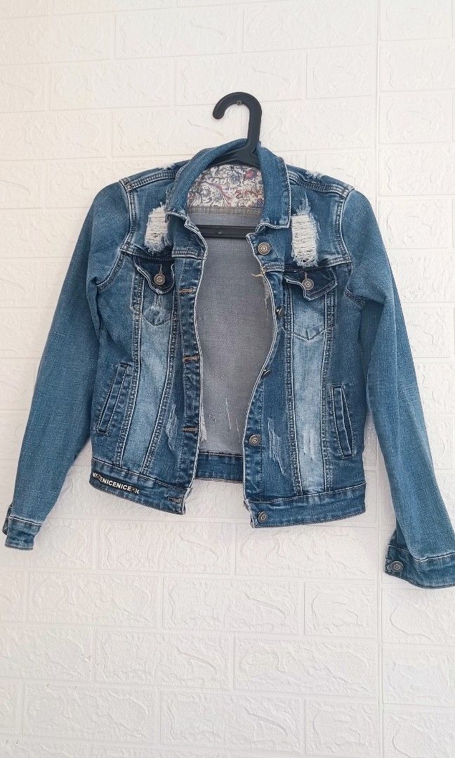 Womens denim discount jacket size 14