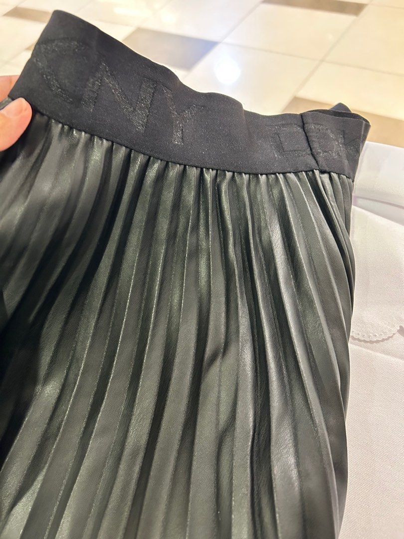 dkny leather skirt
