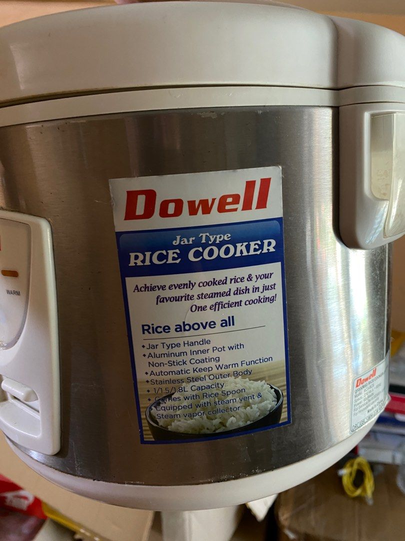 Dowell Rice Cooker 1.8 LITERS heavy duty, TV & Home Appliances, Kitchen ...