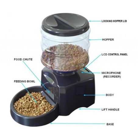 Electronic food online dispenser for pets