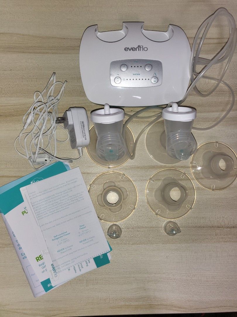 EvenFlo Advanced Double Electric Breast Pump (Category: Breastfeeding & Bottle Feeding) located in Quezon City. Submitted by kimpossibells (Listing ID 1250502706, Image 2). Description: Well Used actual photo posted complete accessories free haakaa (used).