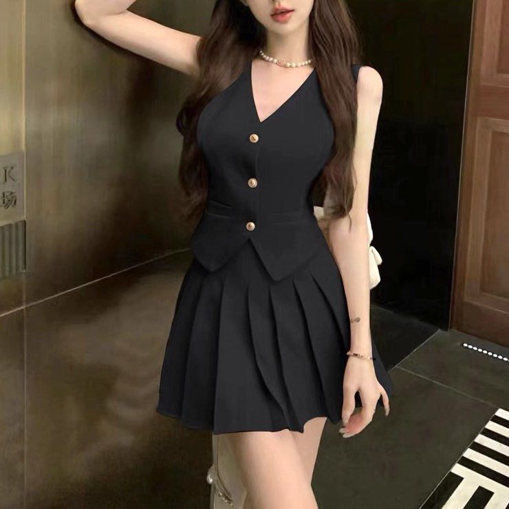 Vest skirt suit top