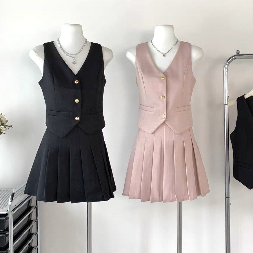 Vest skirt suit cheap
