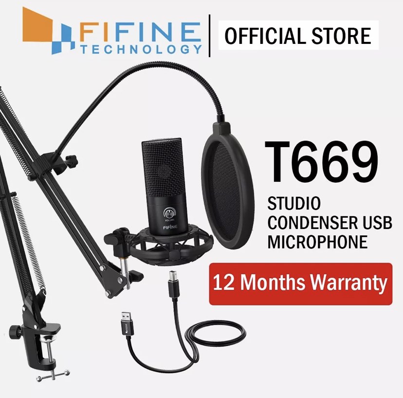 FIFINE Studio Condenser USB Microphone Computer PC Microphone Kit