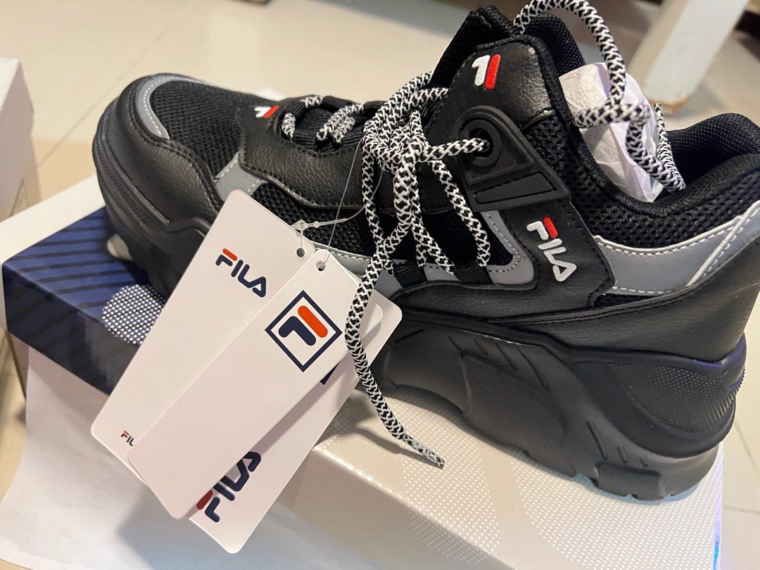Mens fila shoes black outlet