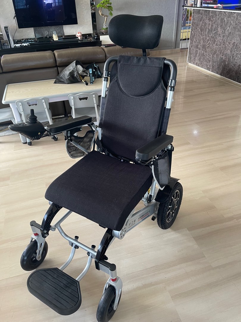 Foldable motorized reclinable wheelchair with remote controller, Health