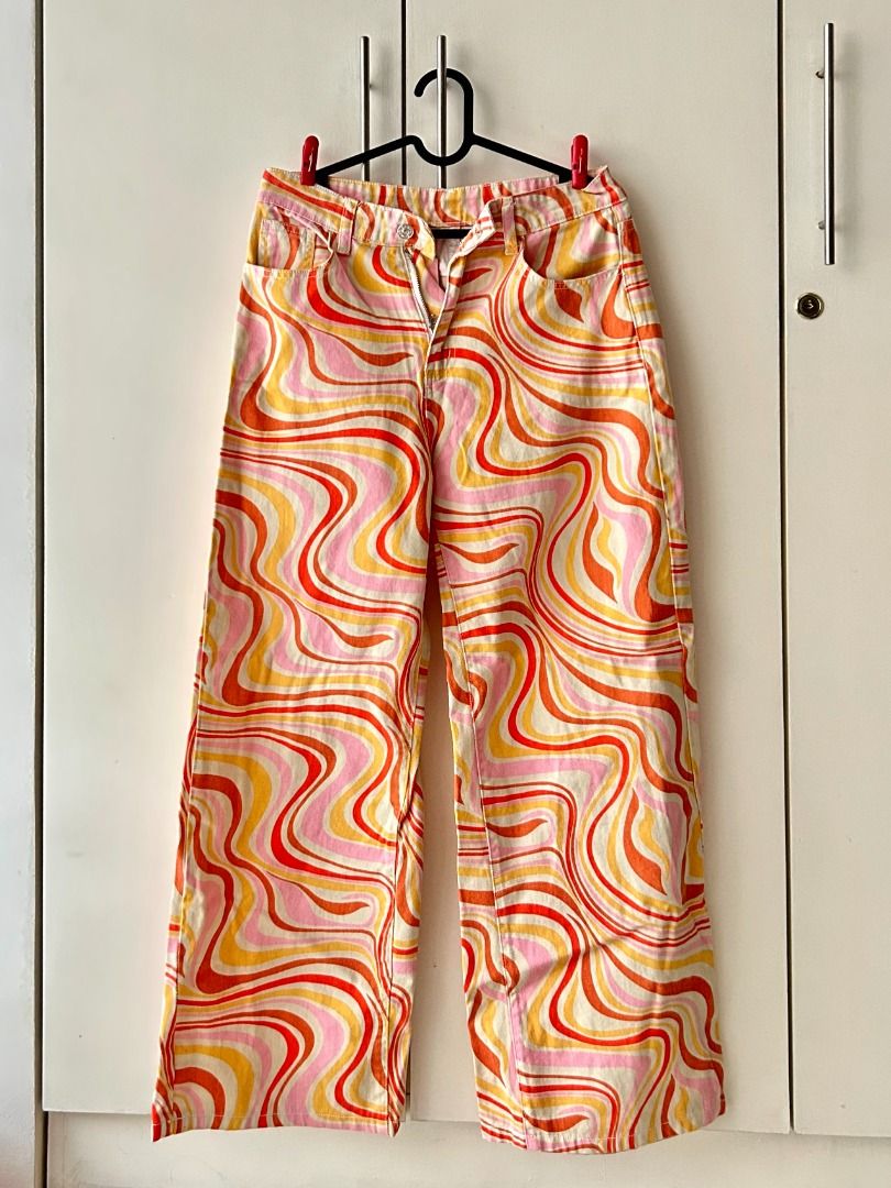 Funky 70s Retro Pants, Women's Fashion, Bottoms, Other Bottoms on Carousell