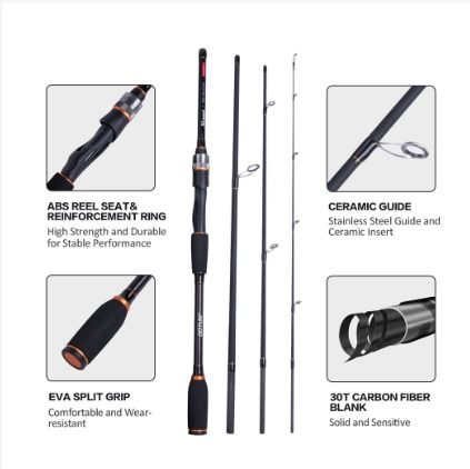  MOOWI Fishing Rod 2.1M 4 Sections Casting Rod Spinning