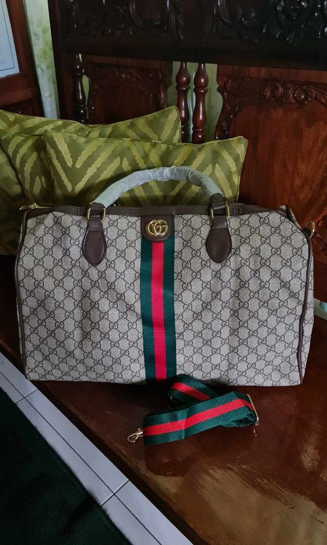 Authentic GUCCI Monogram Travel Duffle Doctor Overnight Carryall Bag