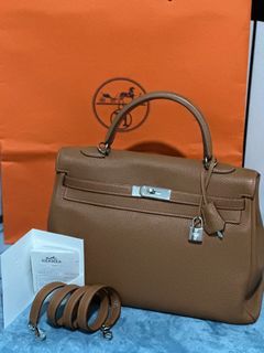 Hermes Lichen Tadelakt Leather Gold Hardware Kelly Sellier 32 Bag