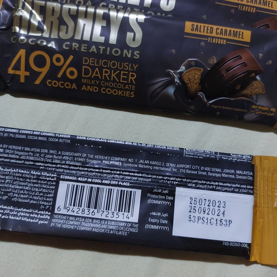 HERSHEYS DARK CHOCOLATE 5PIECES on Carousell