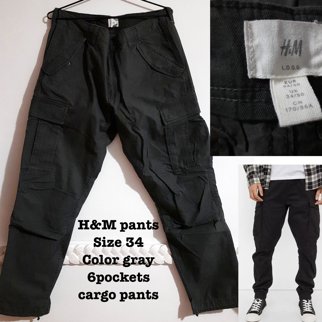 H and m black 2025 cargo pants