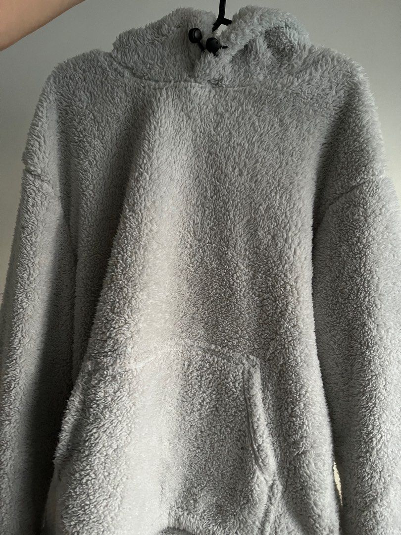 Oversized Hoodie Teddy Hoodie H&m H&M Hoodie Grey-Silver