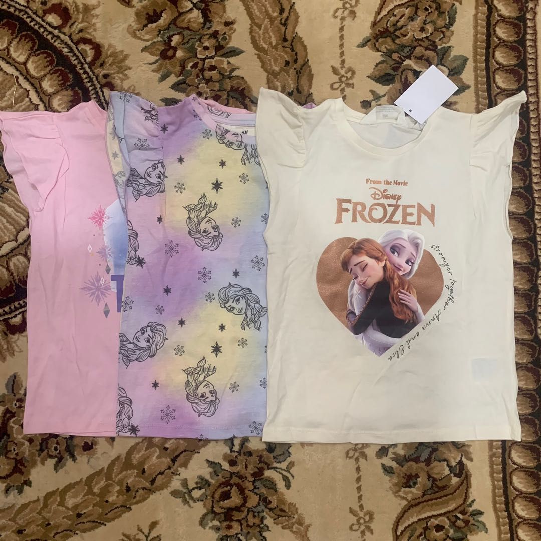 5T H&M Frozen Elsa Pink Top, Babies & Kids, Babies & Kids Fashion on  Carousell