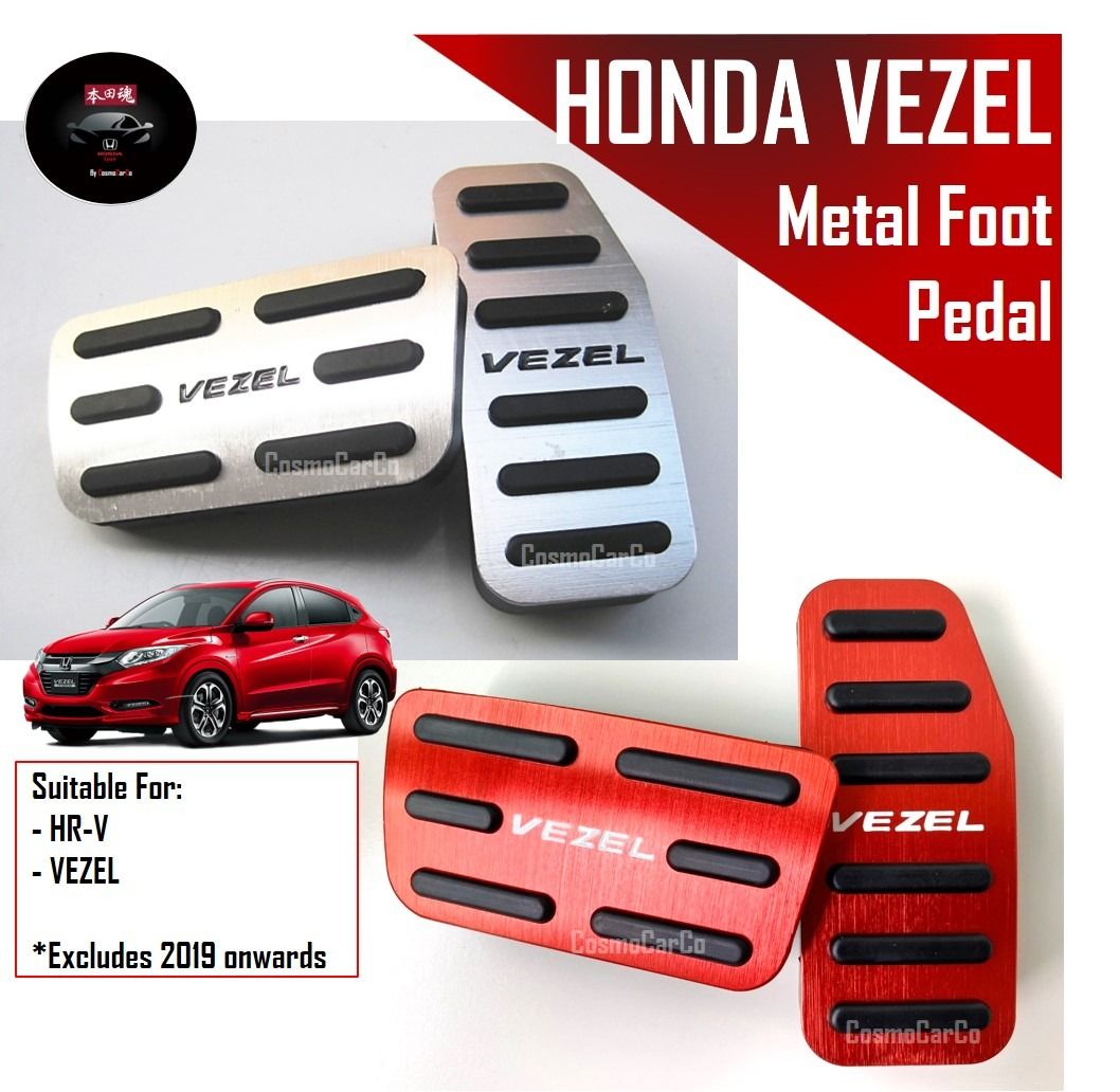 HONDA VEZEL HR-V HRV Racing Car Pedal Cover 2Pcs RED/SILVER