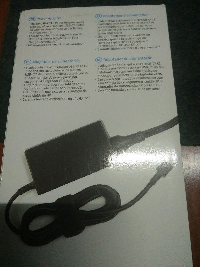 hp usb power adaptor (Category: Cables & Adaptors) located in Manila. Submitted by blessingsandgrace (Listing ID 1250424735, Image 3). Description: Brandnew and sealed fast charge USB -C dimensions: 3.54x2.0x1.12 in (9.0x5.1x2.85cm.