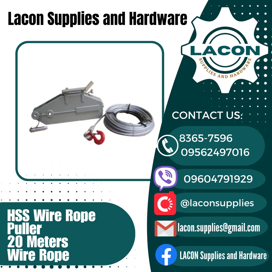 HSS Wire Rope Puller 20 Meters Wire Rope, Commercial & Industrial ...