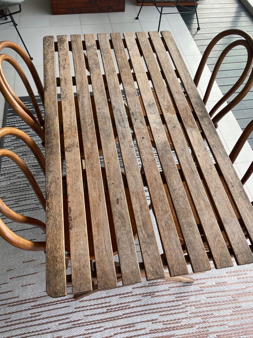 Ikea outdoor wooden dining table, Furniture & Home Living, Furniture