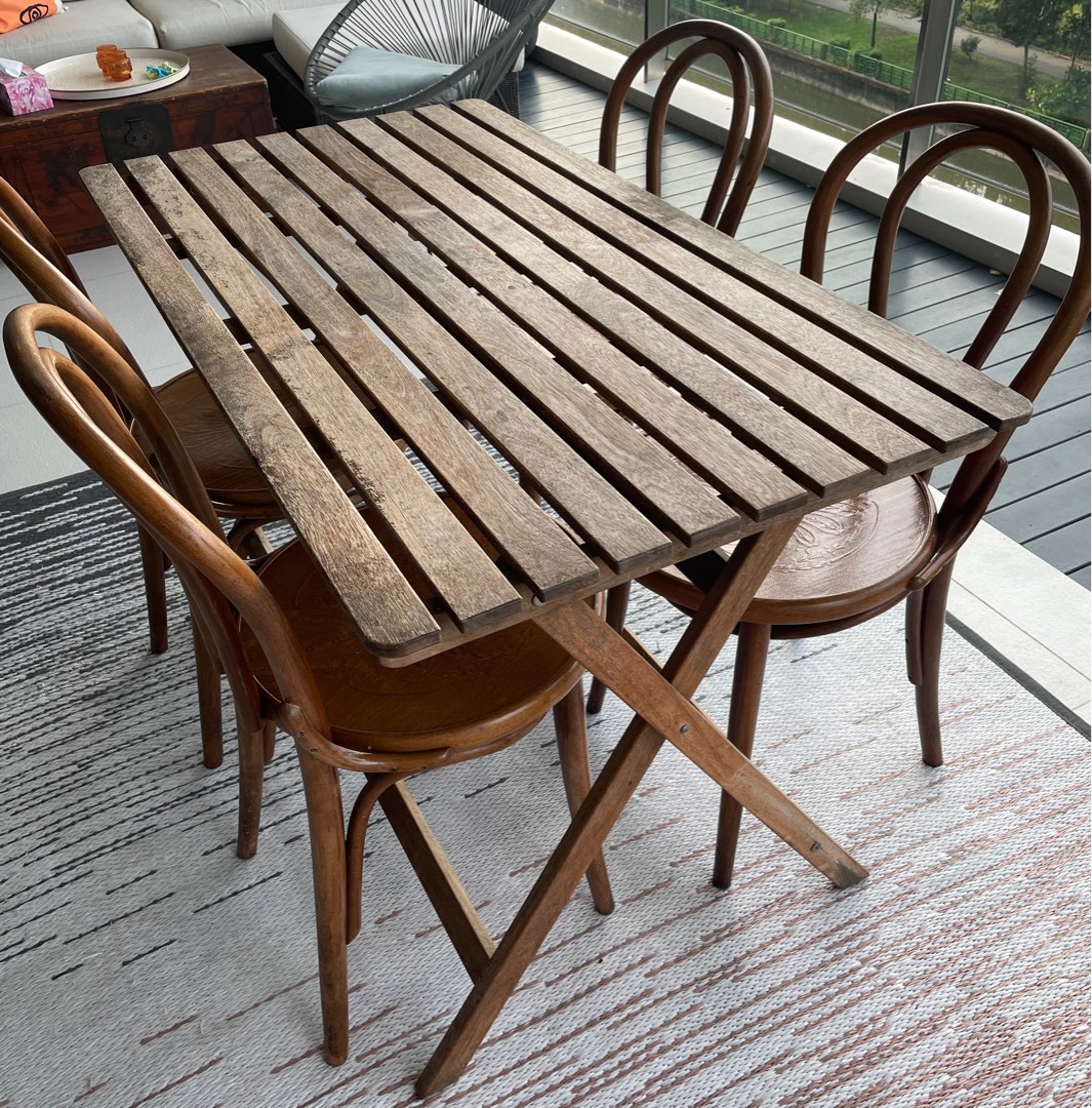 Ikea outdoor wooden dining table, Furniture & Home Living, Furniture