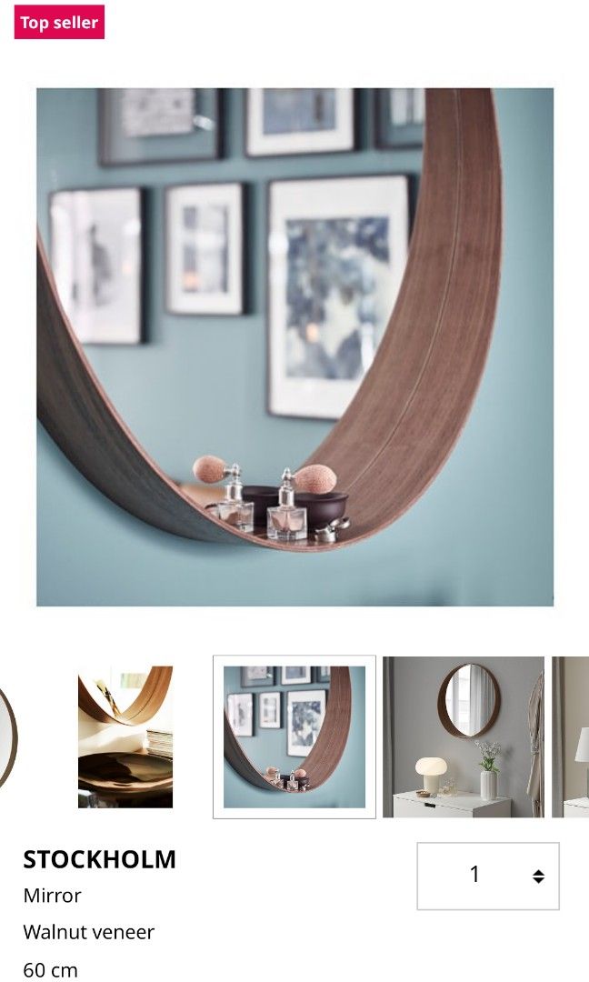 IKEA Round Wall Mirror, Furniture & Home Living, Home Decor, Mirrors on