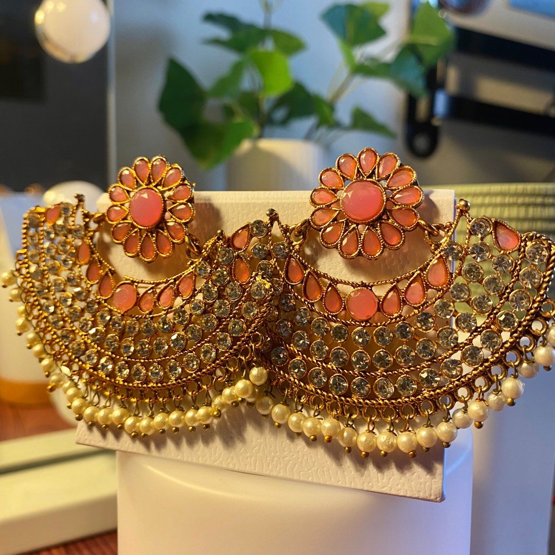 Golden top earrings jewelry