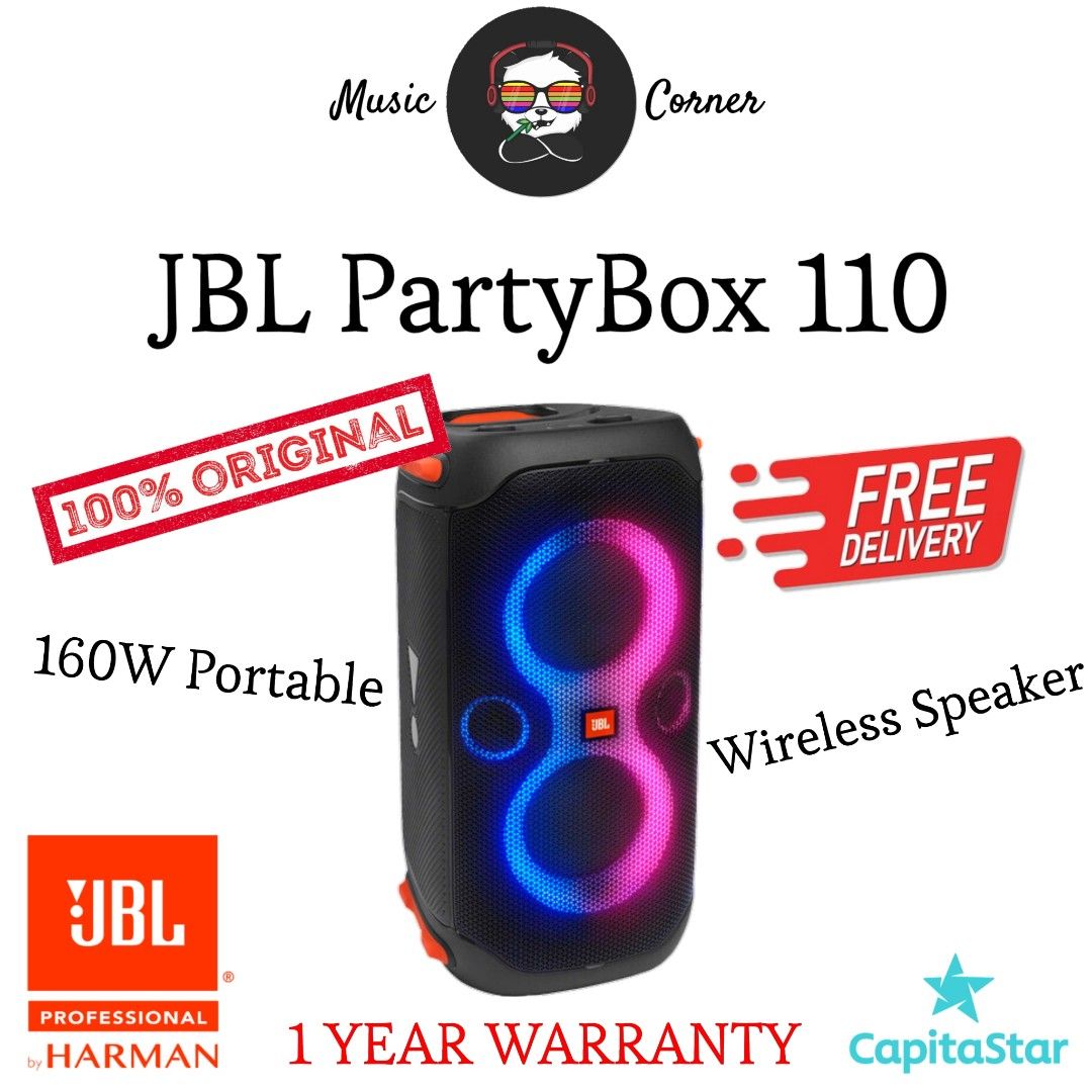 GENUINE JBL Partybox 110 Wireless Bluetooth Portable Speaker 160W