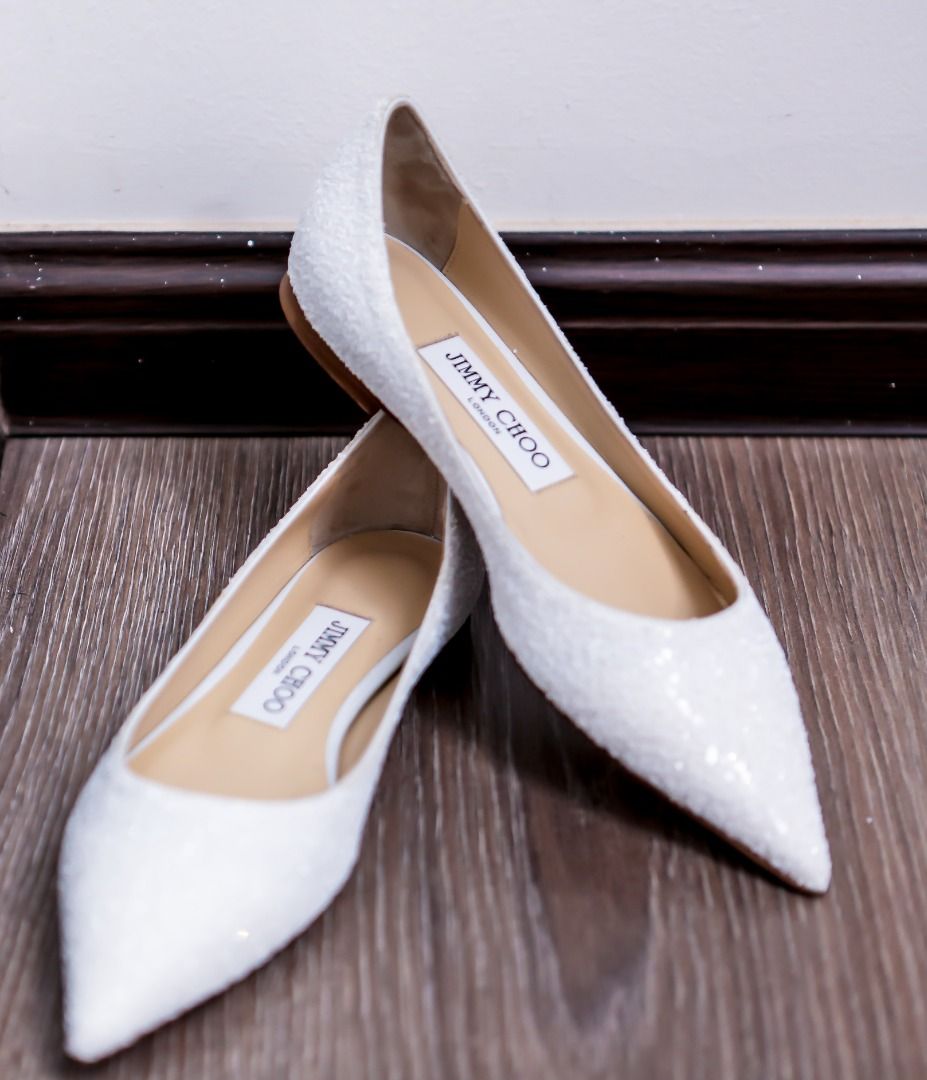 Jimmy choo flat shop bridal shoes