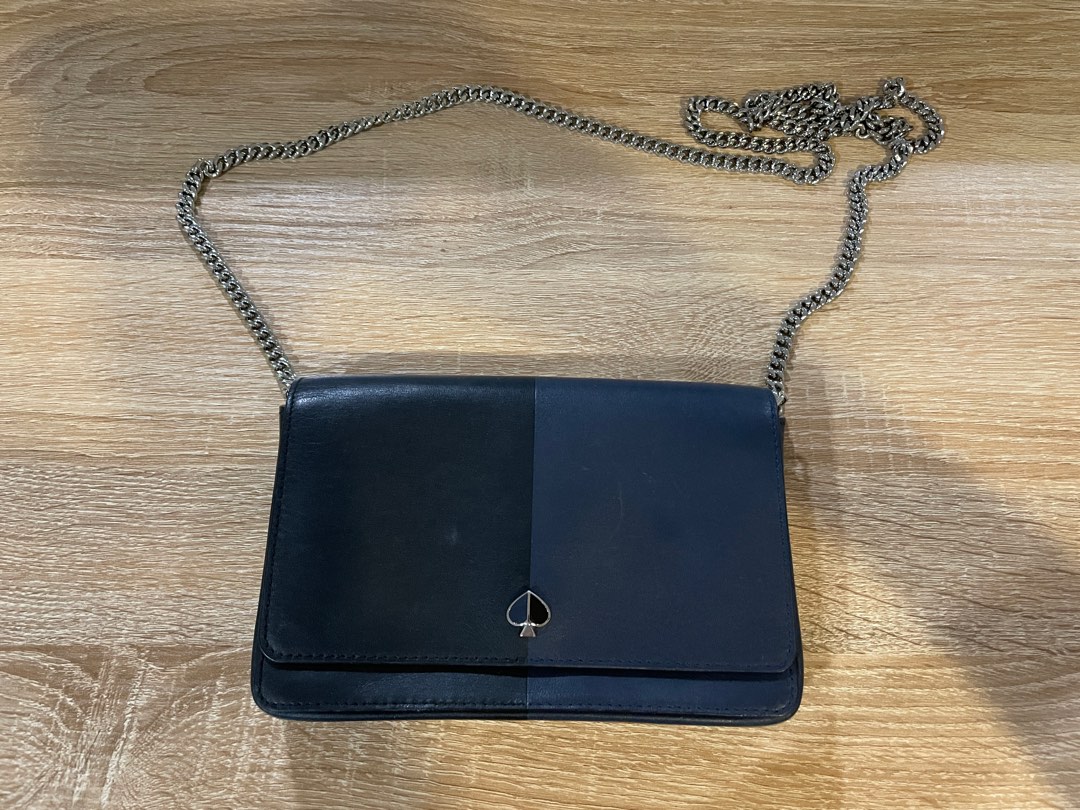 AUTHENTIC Kate Spade Nicola Bicolor Chain Wallet Women s Fashion Bags Wallets Wallets Card holders on Carousell