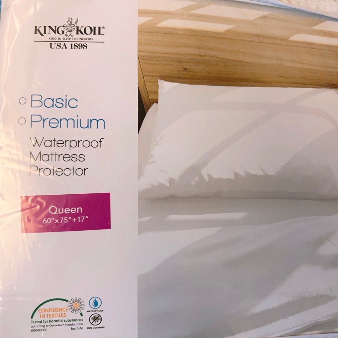 King Koil Basic Waterproof Mattress Protector Queen, Furniture & Home