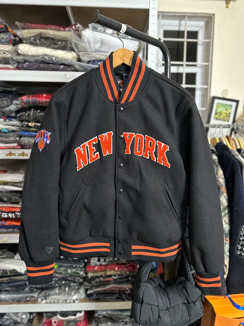 Kith Golden Bear for New York Knicks Varsity Jacket Sandrift Men's - FW21 -  US