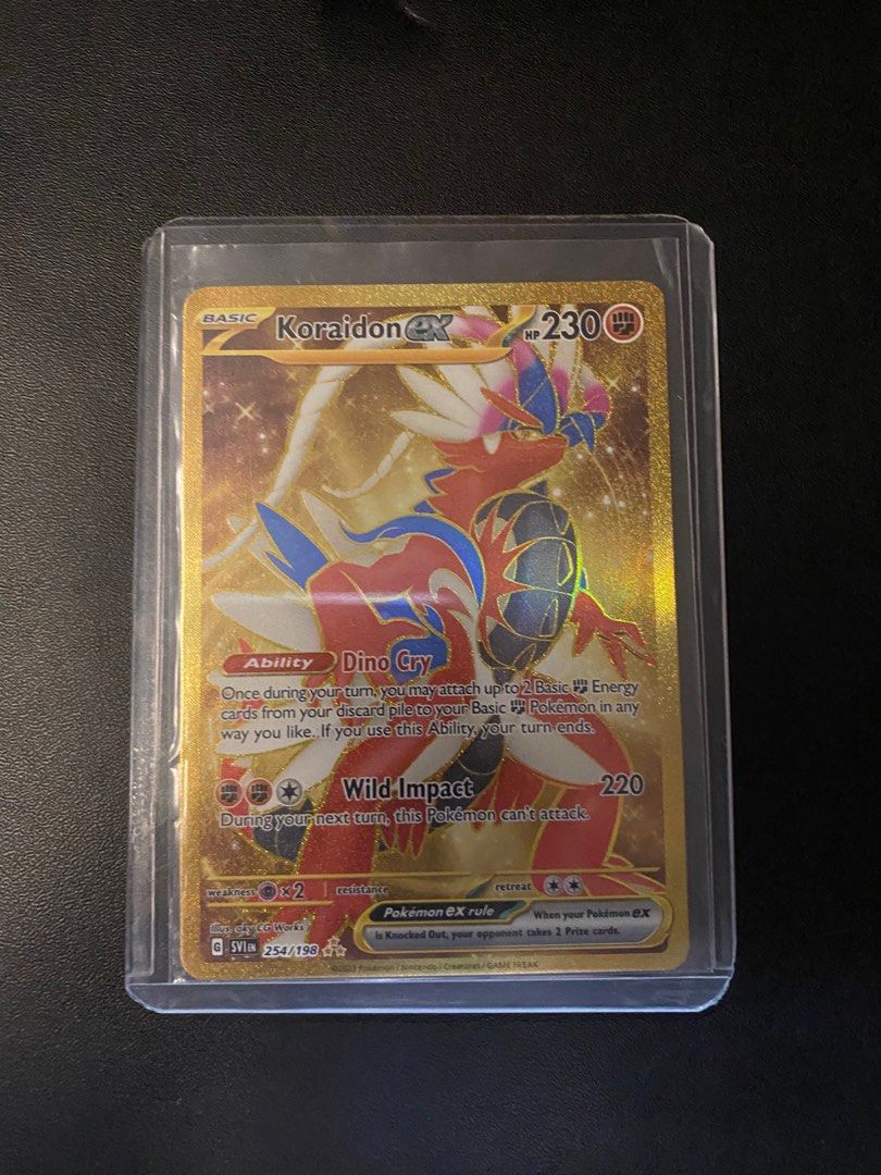 Koraidon EX Gold (Scarlet), Hobbies & Toys, Toys & Games on Carousell