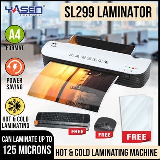 Laminator A4 Hot & Cold Lamination with FREE Laminating Film, Paper Trimmer & Corner Rounder