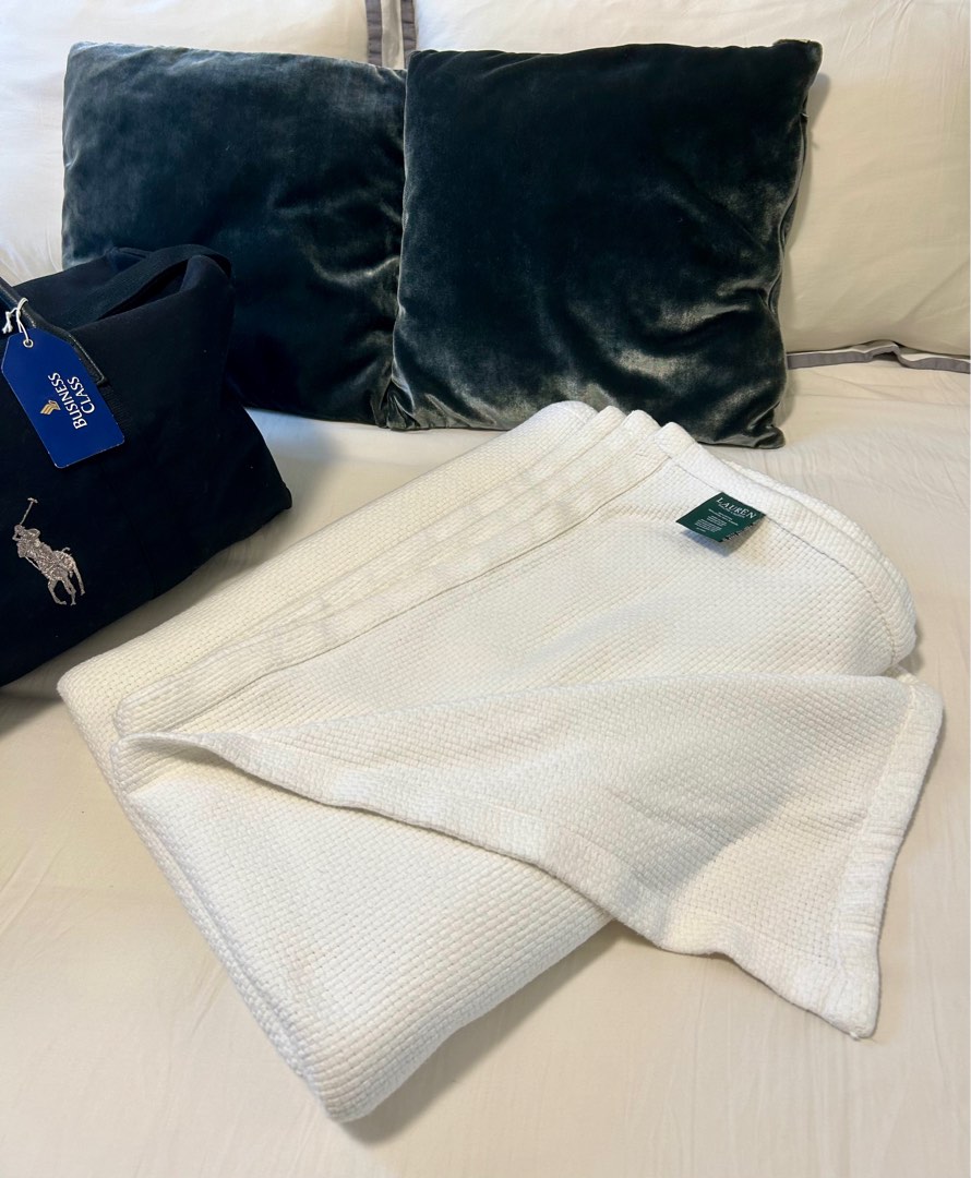 Lauren Ralph Lauren Classic 100% Cotton Blanket, Furniture & Home