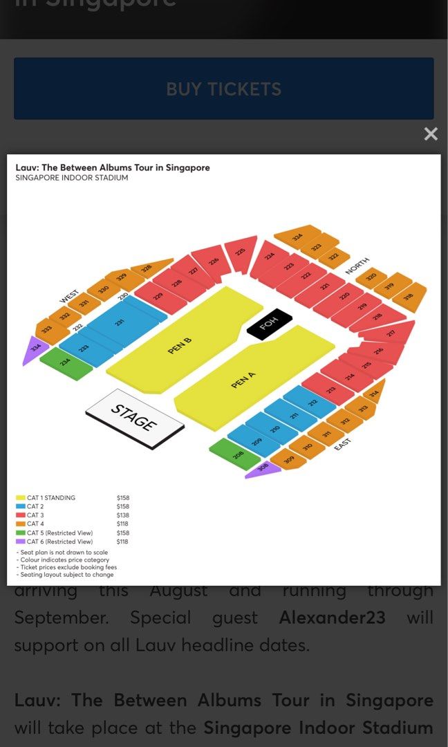 Lauv Seating Ticket x1, Tickets & Vouchers, Event Tickets on Carousell
