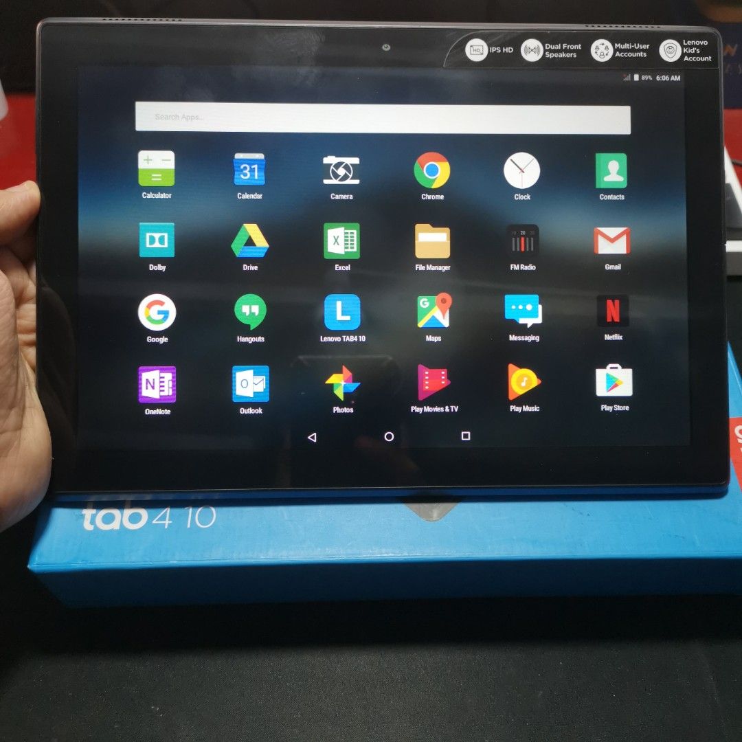LENOVO Tab 4 10 TB-X304L (SIM) | Item Code: 25663 (Category: Android) located in Caloocan City. Submitted by christian.montalban (Listing ID 1250507353, Image 3). Description: LENOVO Tab 4 10 TB-X304L (SIM) | Item Code: 25663 Price: P2,599.00 Color: Slate Black 16GB ROM | 2GB RAM 10.1" IPS LCD Display 7,000 mAh Li-Polymer Non-Removable Battery OS: Android 7.1.1 Issue: Intermittent No Display & Garbled Display Package: Tablet, Manual, and Box Only